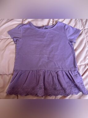 OshKosh B'gosh Lavender Lace-Hem Short Sleeve Tunic